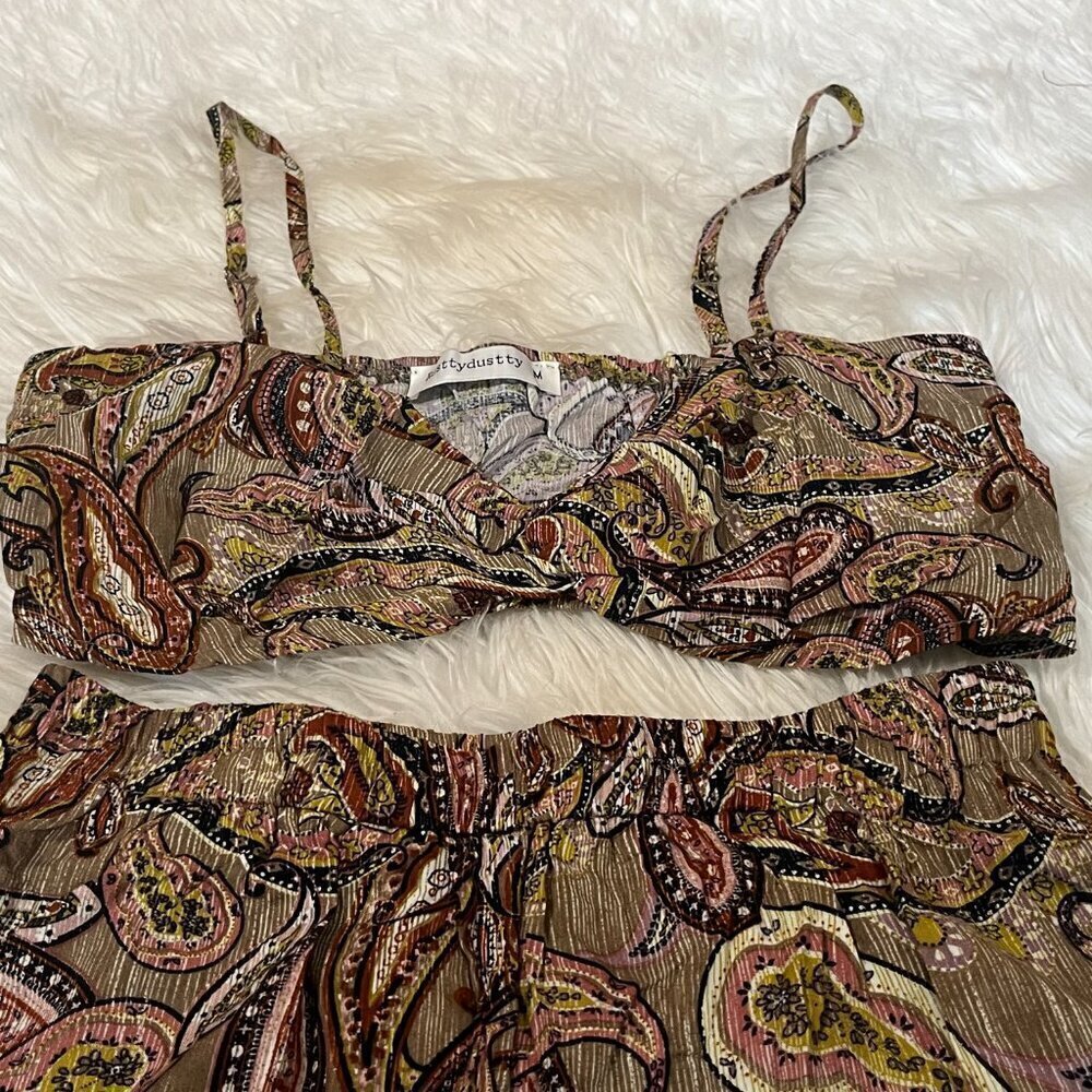 Rusttydustty Paisley Print Tube Top / Cami & High Waisted Shorts & Kimono Set - Picture 5 of 15